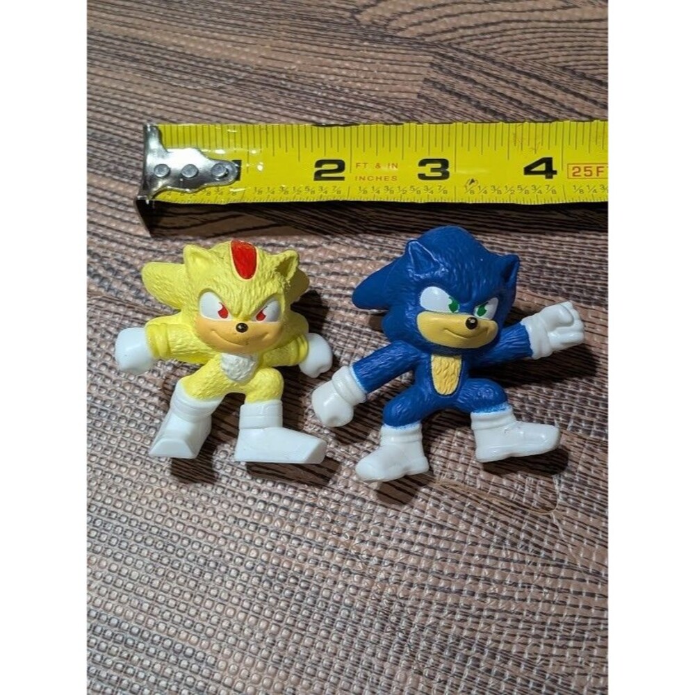 Sonic The Hedgehog Super Sonic Yellow Shadow Blue mini Action Figure Lot 2" RARE